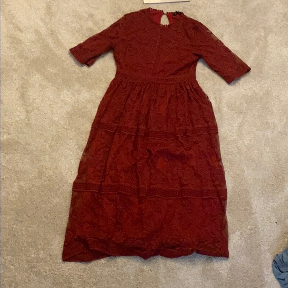 Red lace dress